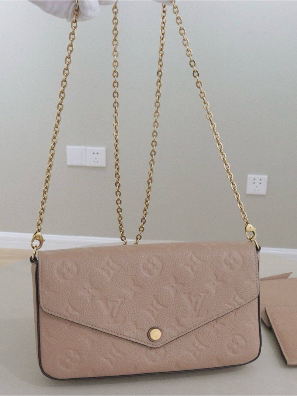 Louis Vuitton Blush Pink Empreinte Leather Chain Crossbody